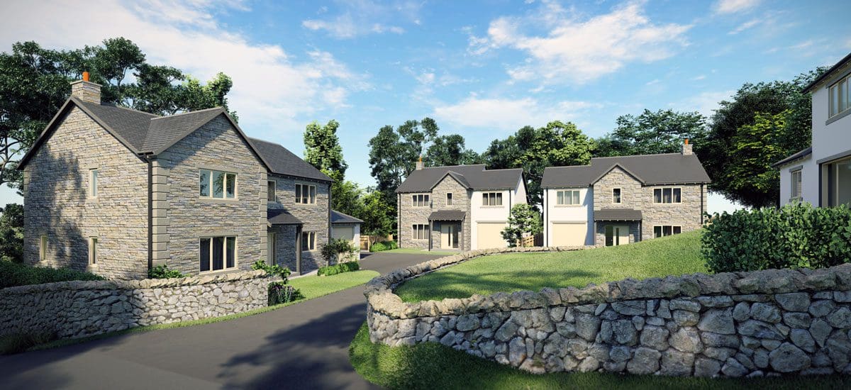 4 houses in a small estate