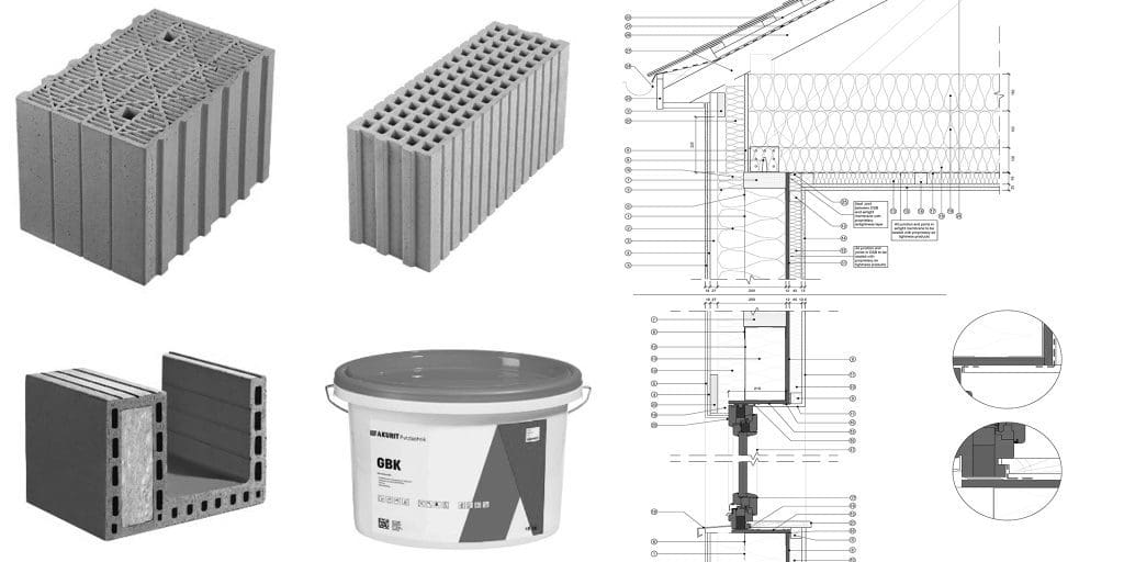 construction plan with materials used