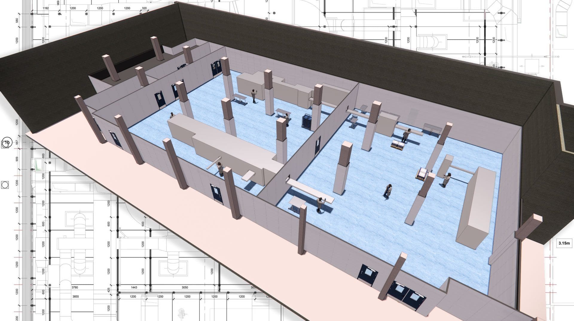 plan of a cleanroom